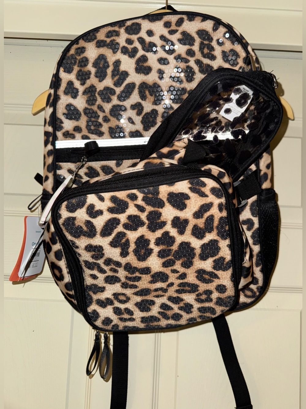 Wonder Nation Kids’ Leopard Print 17" Backpack, Lunch Tote & Pouch Set, 3-Piece